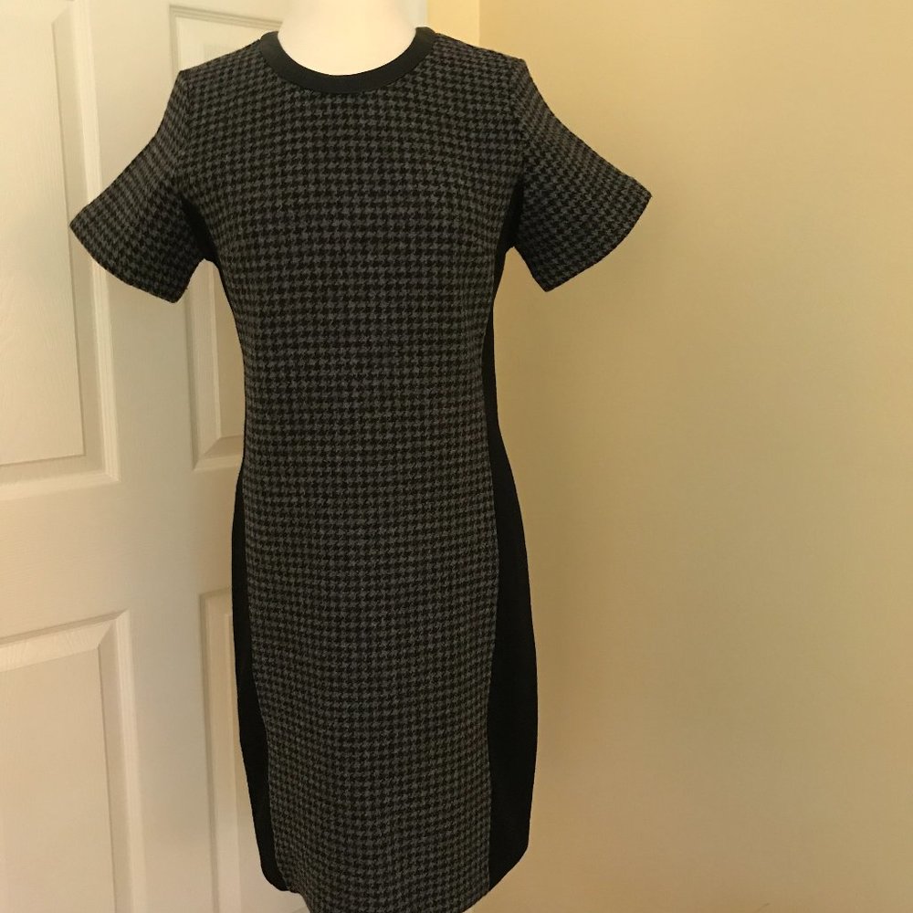 TALL Size 8 J Crew Wool Houndstooth Short Sleeved Dress